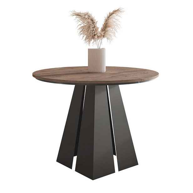 Idohome JÍDELNÍ STŮL FORTE rozkládací 120/76 cm, černý / dub Lefkas
