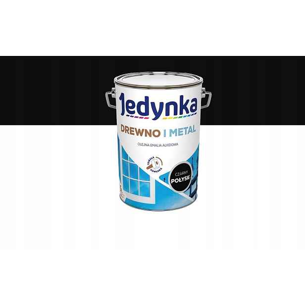 Jedynka Olejová alkydová smaltovaná hmota na dřevo a kov, leskle černá, 5 l