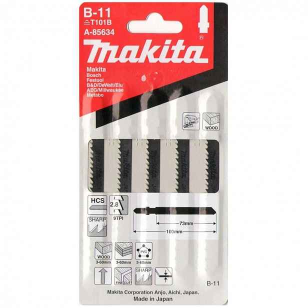 Makita - Sada pilových plátků 9 TPI, délka 100 mm, 5 ks A-85634