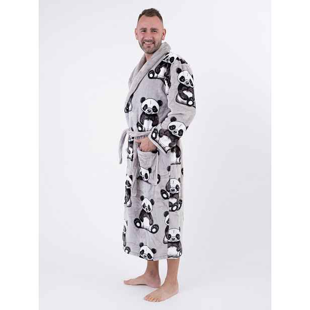 MKLuzkoviny.cz Mikroplyšový župan Ema - Panda velikost L/XL