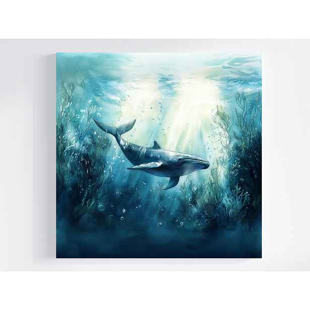 Obraz Na Plátně Canvas Příroda Voda Oceán Velryba Ploutev Modrá 50x50