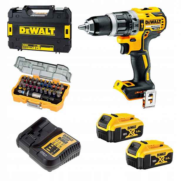 Příklepová aku vrtačka DeWALT DCD796P2 Bl 18V 70Nm sada bitů DT7969