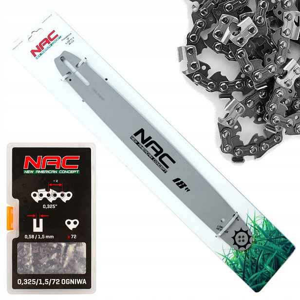 Sada lišty 18" (45 cm) řetěz 72 článků 0.325 1.5mm Nac CS5200
