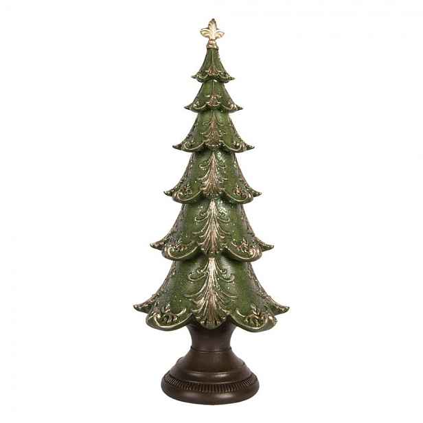 Vánoční dekorace zelený zdobený stromek - Ø 18*41 cm Clayre & Eef