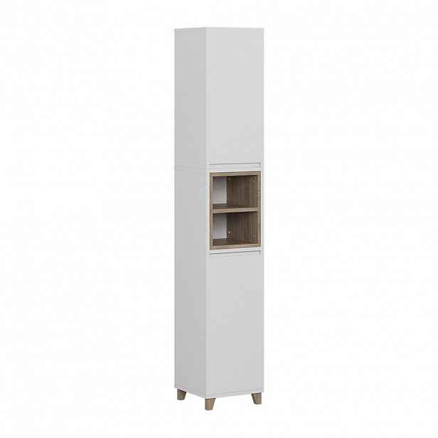Vicco KOUPELNOVÁ SKŘÍŇKA Elnor Bílá/dub 30 x 170 cm se 2 dveřmi