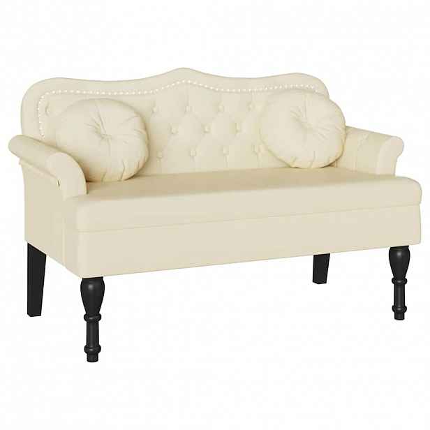 vidaXL Chesterfield lavice Krémová 120,5 x 65 x 75 cm Umělá kůže
