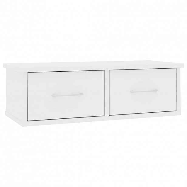 vidaXL Nástěnná police se zásuvkami bílá 60x26x18,5cm kompozitní dřevo