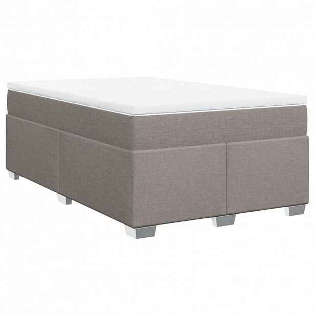 vidaXL Box spring postel s matrací taupe 120x190 cm textil