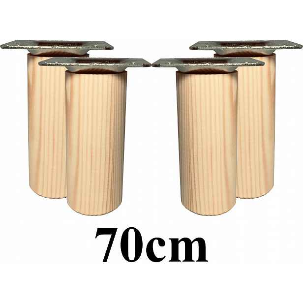Dřevěné Nožky soustružené 70 cm, sada 4 plechy