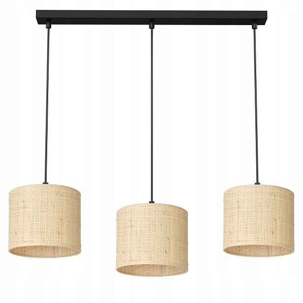 Luminex Ratanová závěsná lampa 3xE27 Krémová/Černá 75 cm Moderní styl
