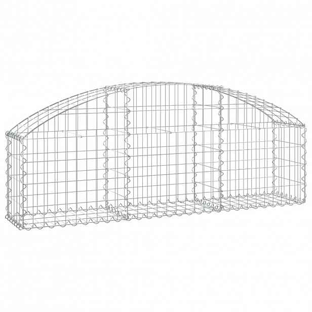 vidaXL Klenutý gabionový koš 150 x 30 x 40/60 cm pozinkované železo