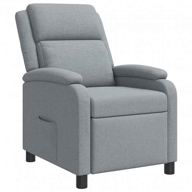vidaXL Křeslo s funkcí ležení Světle šedá Textil