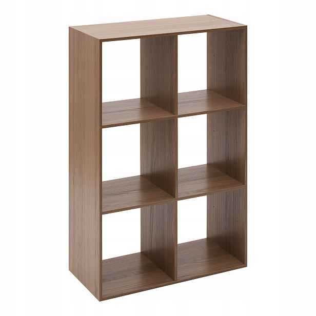 Modulární Regál 6 Přihrádek Mdf 67,5X32X100,5 CM Hnědý Otevřený