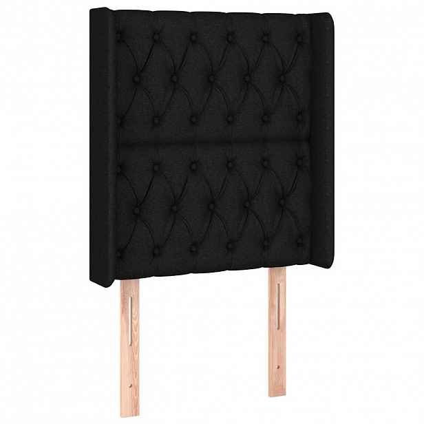 vidaXL Čelo postele typu ušák černé 83x16x118/128 cm textil