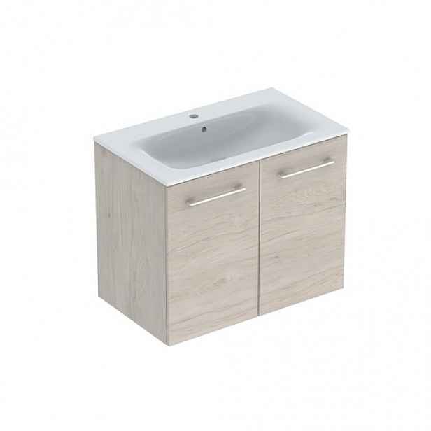 Koupelnová skříňka s umyvadlem Geberit Selnova 80x50,2x65,2 cm ořech hickory světlý 501.259.00.1