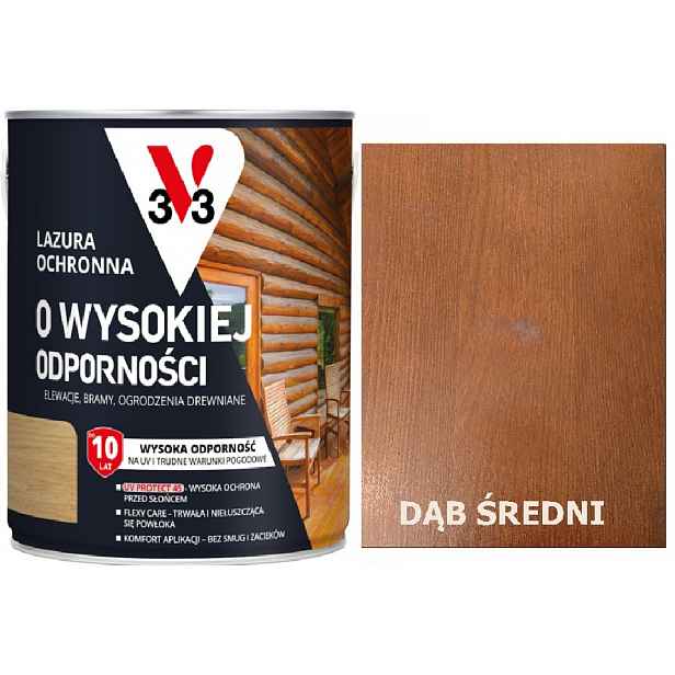 Lazura V33 Vysoká Odolnost 10 Let Dub Střední 5 L