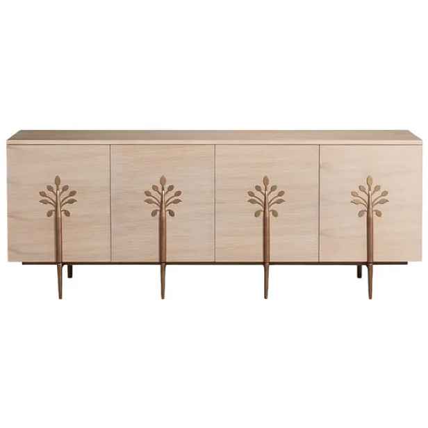 LivinHill Komoda Stilig ST307 180 cm dub bílý/zlatá