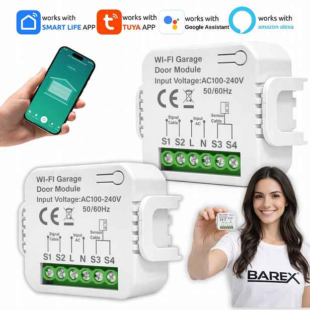 Ovladač pro garážová vrata Wi-Fi modul 230V Tuya Smart Life
