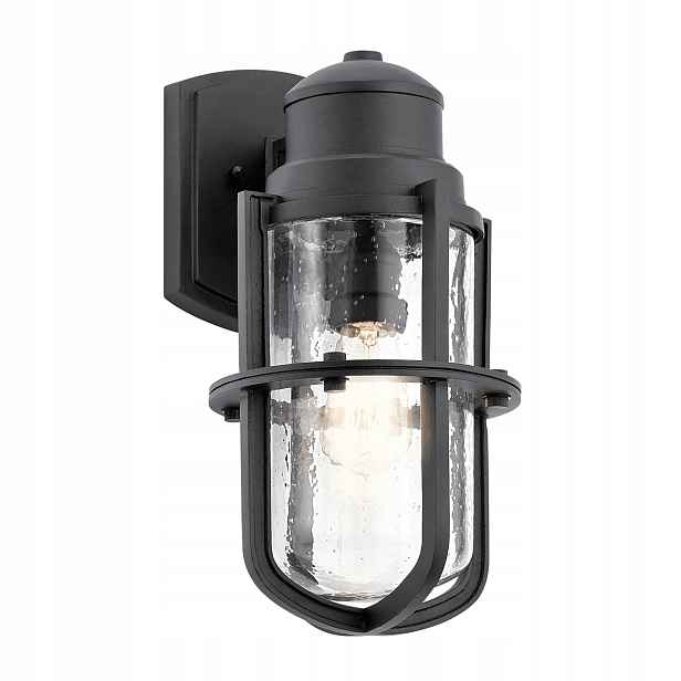 Venkovní nástěnné svítidlo Kichler Suri IP44 E27 60W, texturovaná černá barva, kompozit
