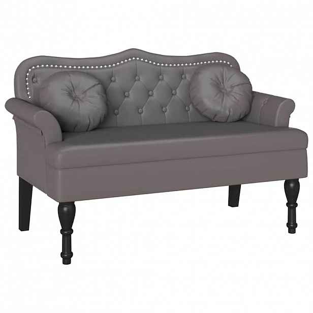 vidaXL Chesterfield lavice Šedá 120,5 x 65 x 75 cm Umělá kůže