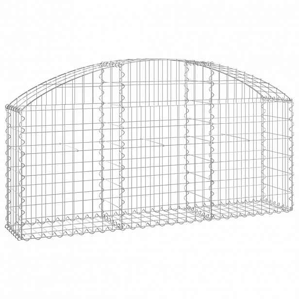 vidaXL Klenutý gabionový koš 150 x 30 x 60/80 cm pozinkované železo