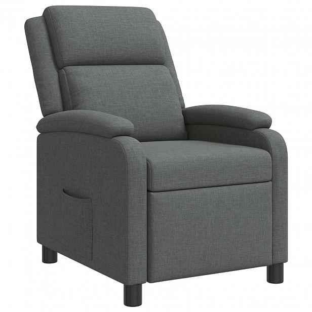 vidaXL Křeslo s funkcí ležení Tmavě šedá Textil