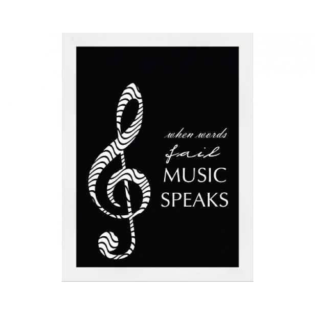 Rámovaný obraz Music Speaks, 18x24 cm