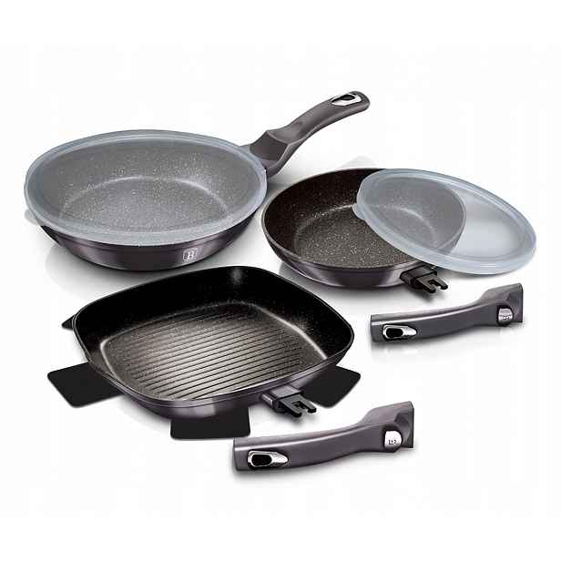 BH-7048 Sada pánví s poklicemi 5 ks Berlinger Haus Carbon indukční