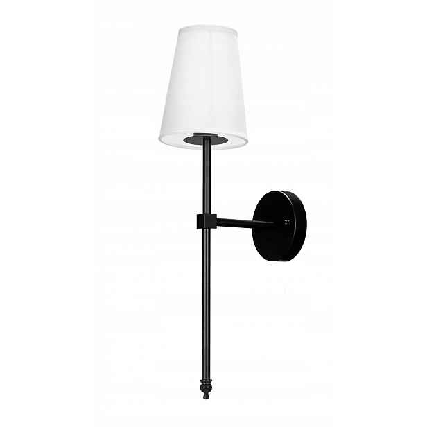 Černá hotelová nástěnná lampa s stínidlem Hampton Lux