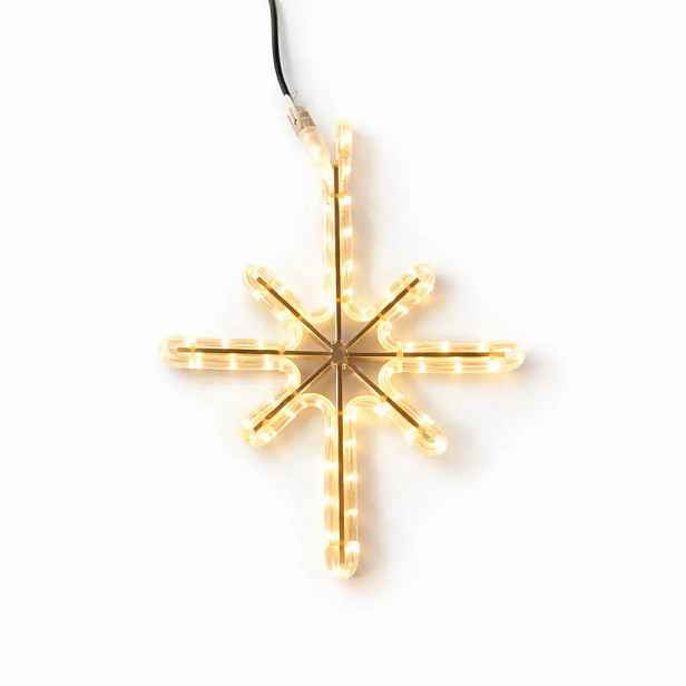 Easy Fix 2D LED světelná hvězda Polaris I., 34 × 42 cm, teple bílá, závěsná, hliník