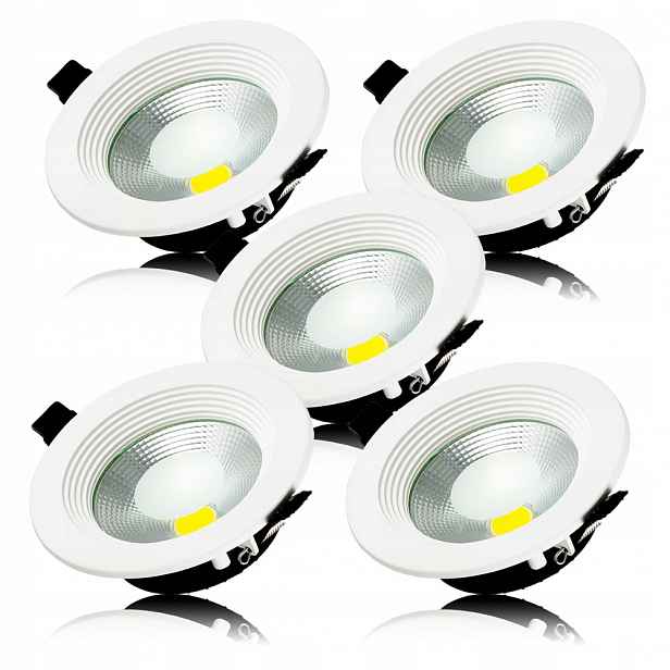 Kulaté Stropní Svítidlo Stropní Led Lampa Bílá Zapuštěný Panel Downlight 230V 10W 800lm