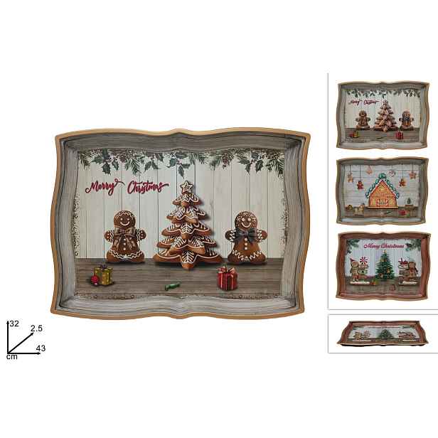 PROHOME - Podnos vánoční 43x32 cm různé dekory