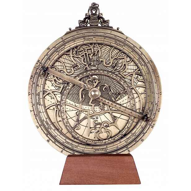 Velké mosazné astrolabium Rojas Premium průměr 20 cm – reprodukce
