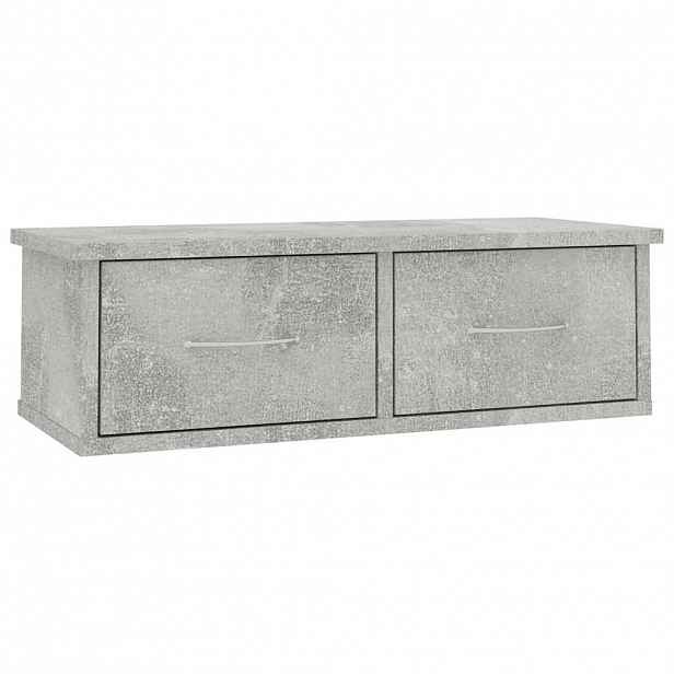 vidaXL Nástěnná police se zásuvkami šedá 60x26x18,5cm kompozitní dřevo