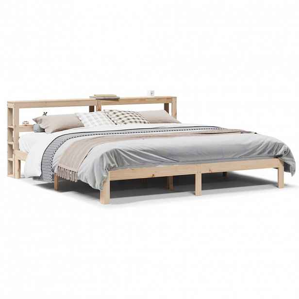 vidaXL Rám postele s čelem 200 x 200 cm masivní borové dřevo