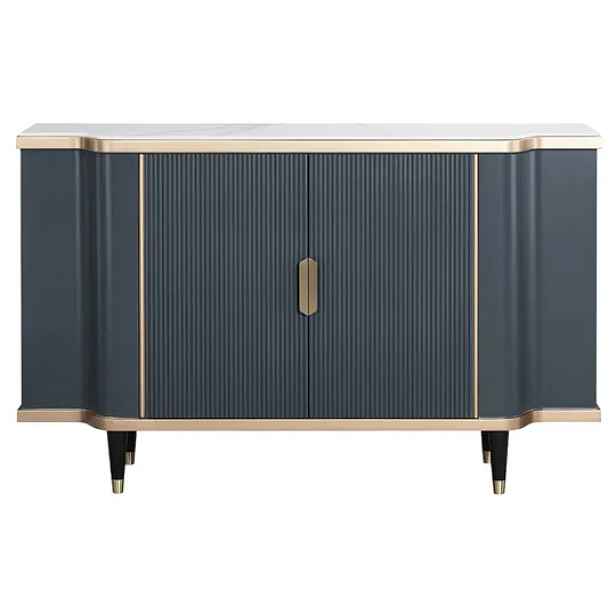 LivinHill Komoda Stilig ST317 150 cm šedomodrá/zlatá