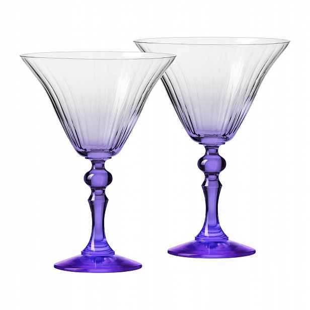 Stínované skleničky Krosno na martini Bubble s fialovou nožkou 170 ml 2ks