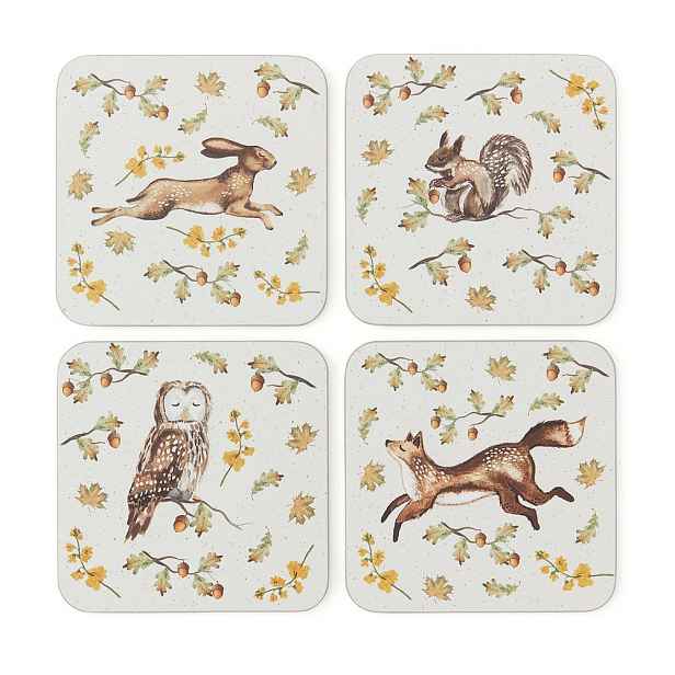 Taupe korkové podtácky v sadě 4 ks Forest Fable – Cooksmart ®