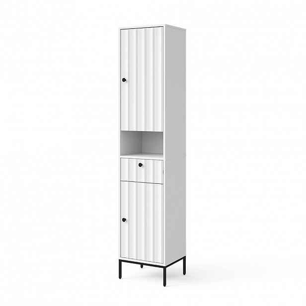 Vicco KOUPELNOVÁ SKŘÍŇKA Eliza Bílé zvlnění 40 x 190 cm se 2 dveřmi