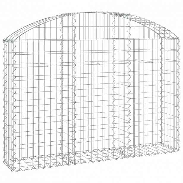 vidaXL Klenutý gabionový koš 150 x 30 x 100/120 cm pozinkované železo