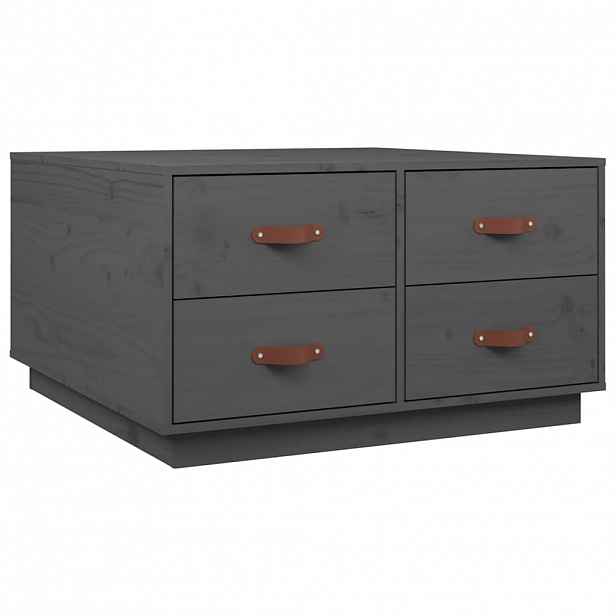 vidaXL Konferenční stolek šedý 80 x 80 x 45 cm masivní borové dřevo