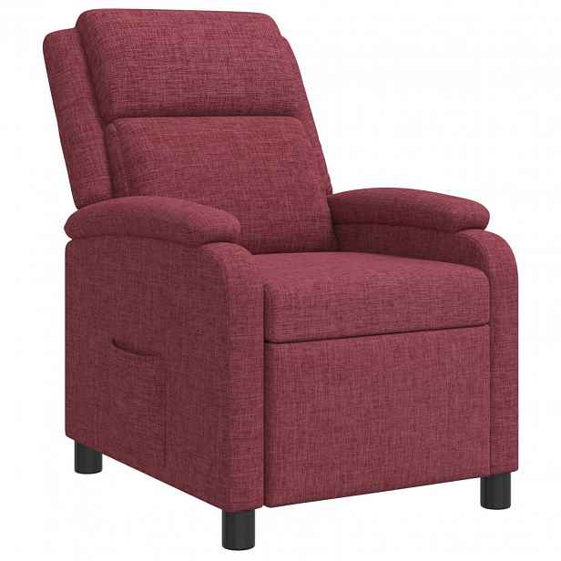 vidaXL Křeslo s funkcí ležení Víno Červené Textil