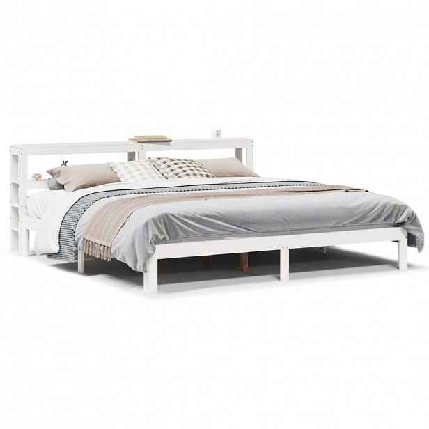 vidaXL Rám postele s čelem bez matrace bílý 200x200 cm