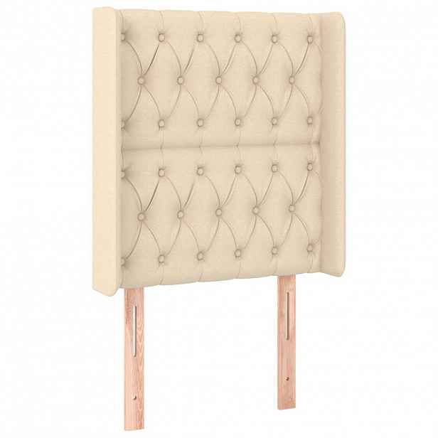 vidaXL Čelo postele typu ušák krémové 83x16x118/128 cm textil