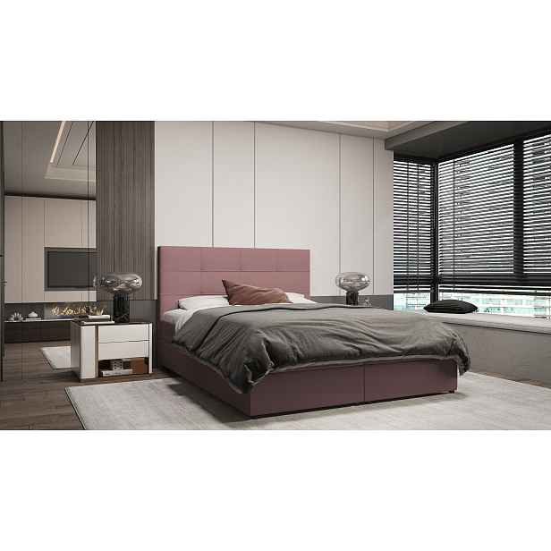 Designová postel MALIKA - 140x200, růžová