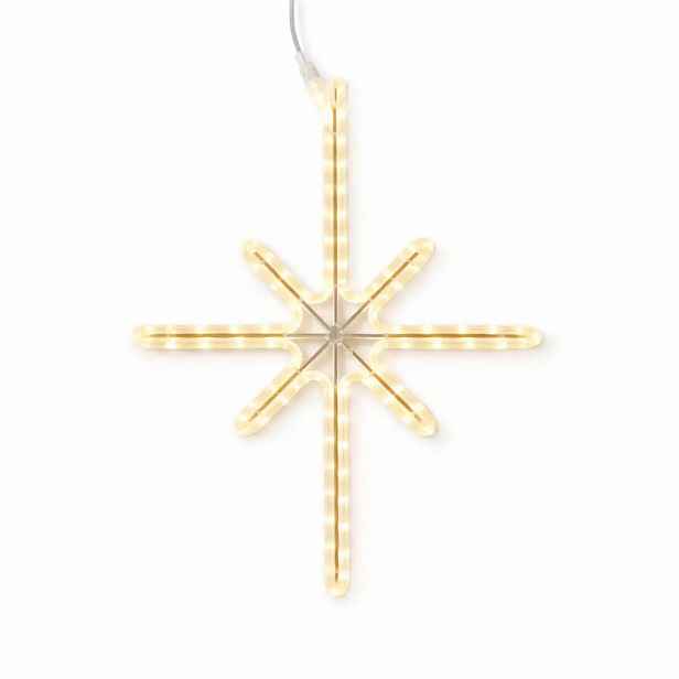 Easy Fix 2D LED světelná hvězda Polaris I., 47 × 55 cm, teple bílá, závěsná, hliník