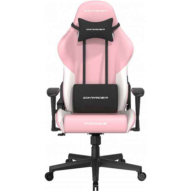 Herní židle DXRacer PRINCE růžovo-bílá, koženka
