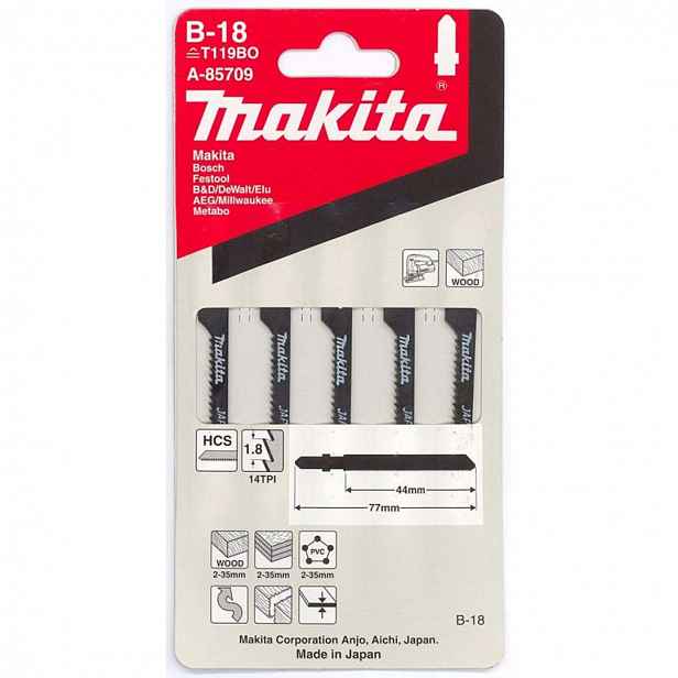 Makita - Sada pilových plátků 14 TPI, délka 77 mm, 5 ks A-85709