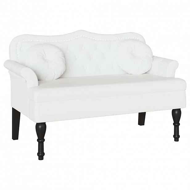 vidaXL Chesterfield lavice Bílá 120,5 x 65 x 75 cm Umělá kůže