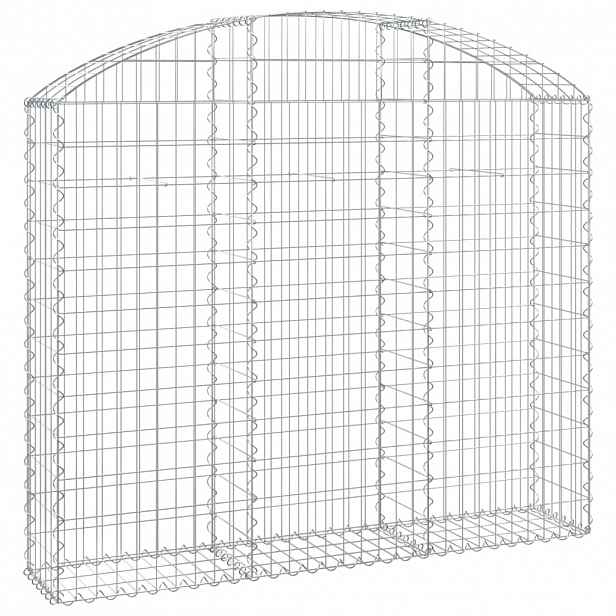 vidaXL Klenutý gabionový koš 150 x 30 x 120/140 cm pozinkované železo